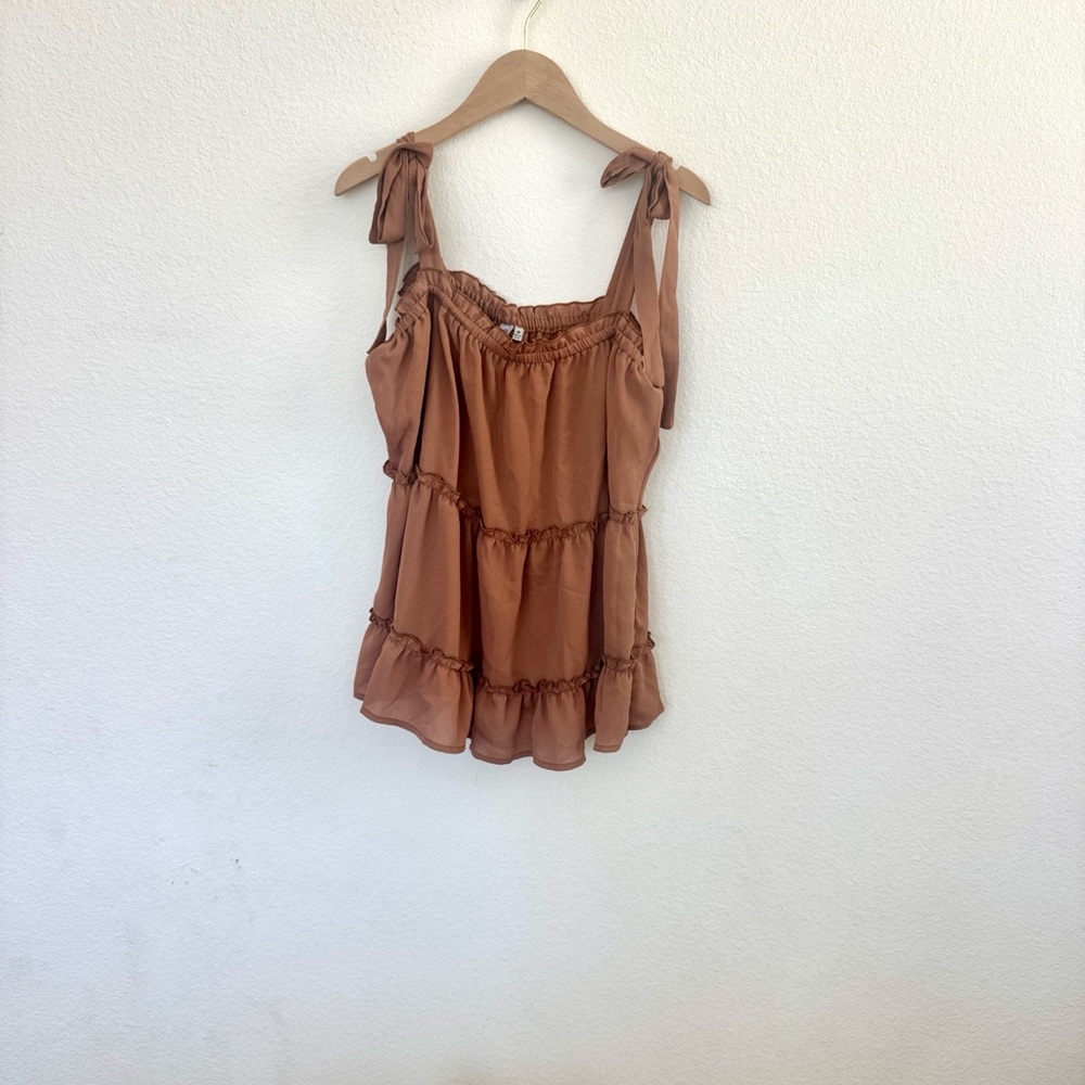 Women's Brown Sleeveless Top